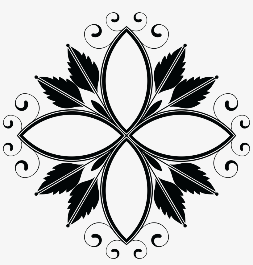 Free Clipart Of A Floral Design Element - Vector Graphics, transparent png download