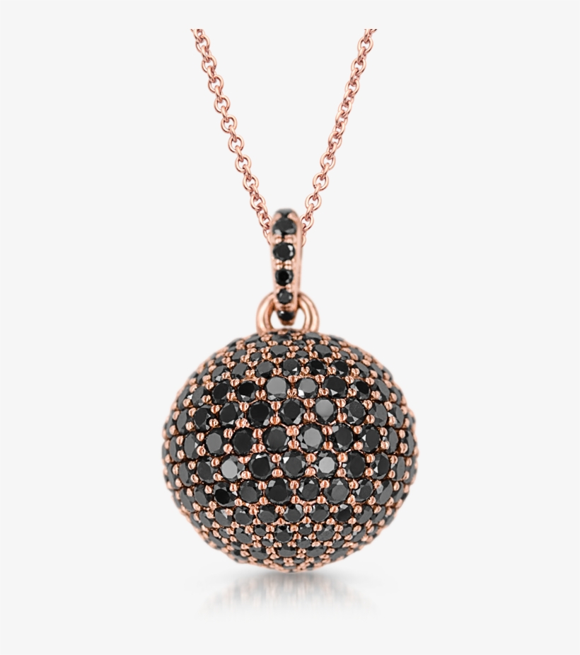 Sphere Pendant With Black Diamonds - Unique Jewelry Moderne Edelstahlkette Mit Anhänger, transparent png download