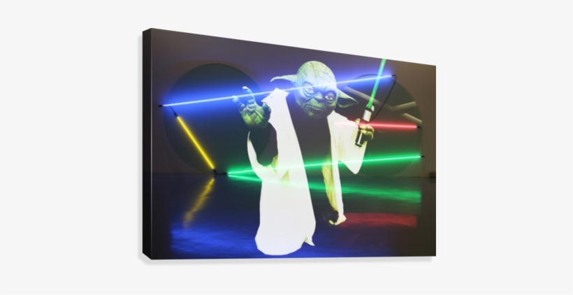 Laser Yoda Canvas Print - Display Device, transparent png download