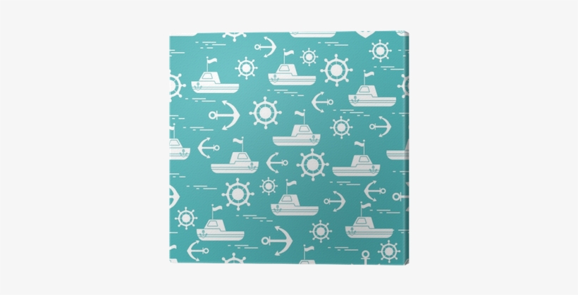 Cute Seamless Pattern With Ships, Steering Wheels, - Steering Wheel, transparent png download