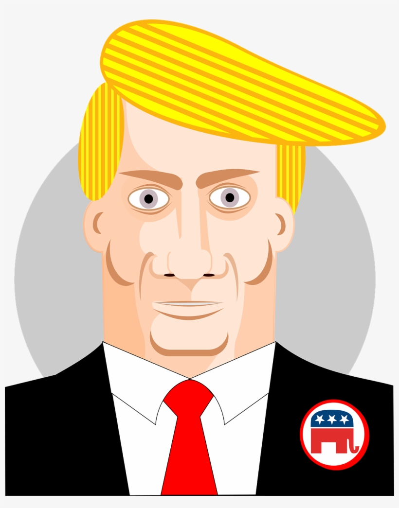 President Trump Has Banned Christians And Atheists - Karikatur Donald Trump, transparent png download