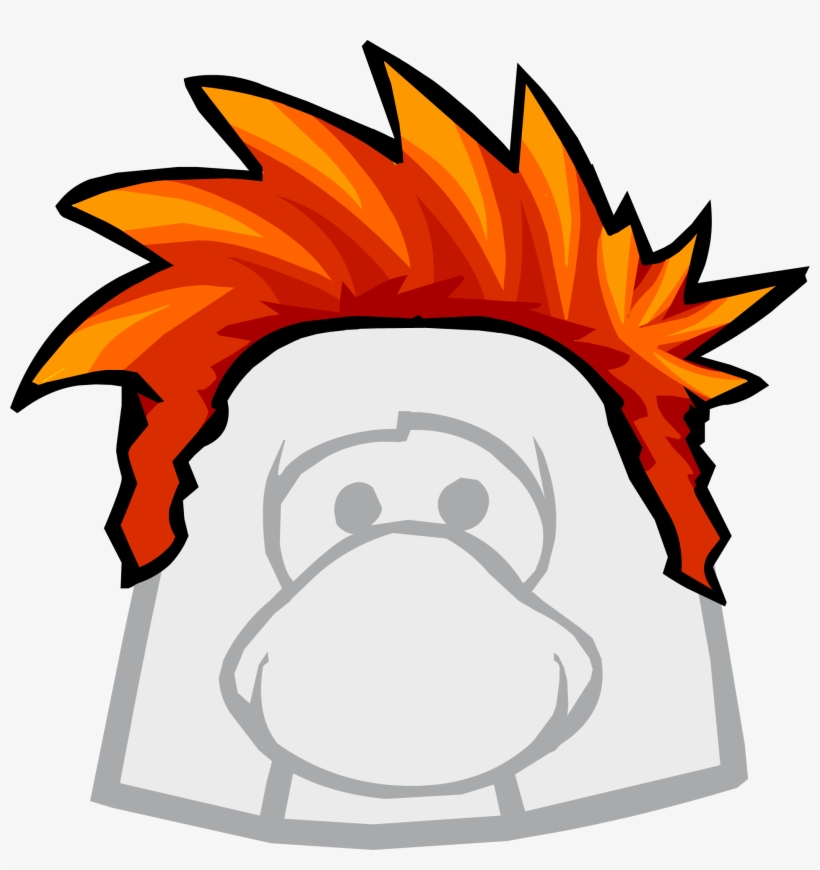 Red Hair Clipart Club Penguin - Club Penguin Hair, transparent png download