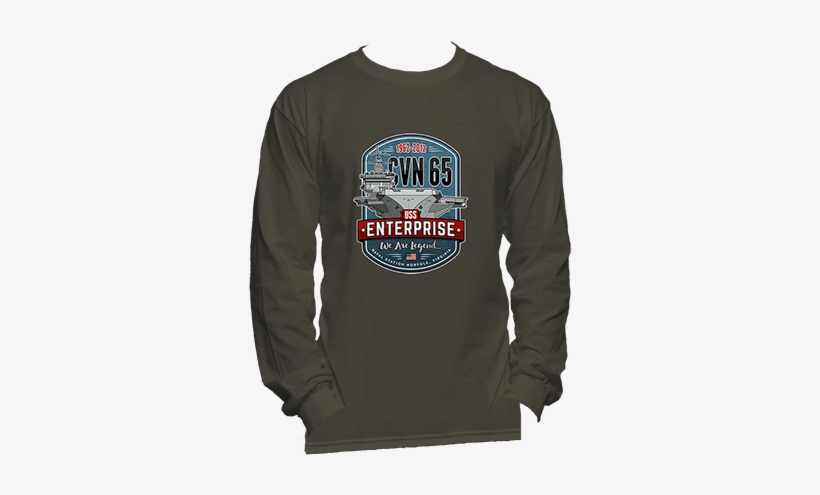Cvn-65 Uss Enterprise - Navy Blue Long Sleeve Tee, transparent png download