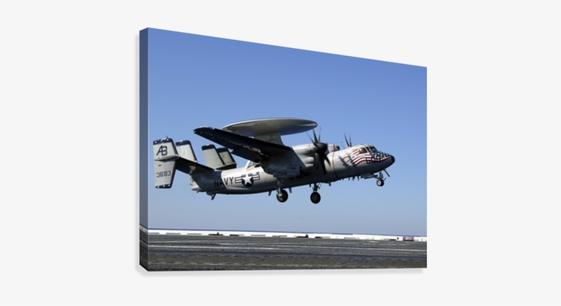 An E 2c Hawkeye Conducts A Touch And Go Landing Aboard - Vaw 123, transparent png download