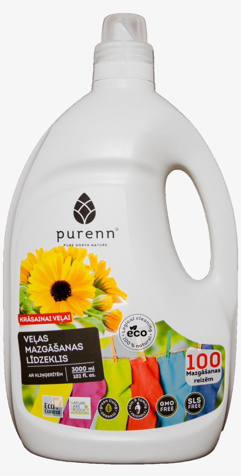 Purenn Liquid Detergent For Colored Laundry With Calendula - Laundry Detergent, transparent png download
