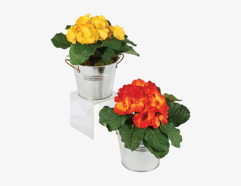 Silk Potted Yellow Primula • - Vaso De Flores Png, transparent png download