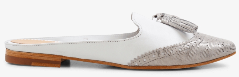 Mules Joolie 6 Java Metalic Silver Kid White Ls Natural - Suede, transparent png download