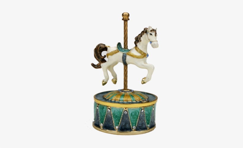 Single Horse Music Box - Revolving Merry Go Round Carousel Music Box. Crystals, transparent png download