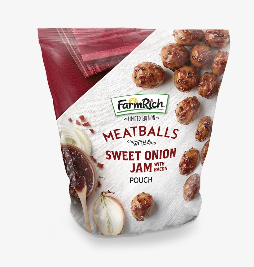 Sweet Onion Jam Sauced Meatballs With Bacon - Farm Rich Breaded Mozzarella Sticks - 24 Oz Box, transparent png download