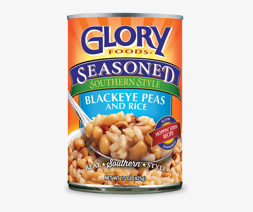 Blackeye Peas With Rice - Glory Foods Seasoned Blackeye Peas 15oz Can Pack Of, transparent png download