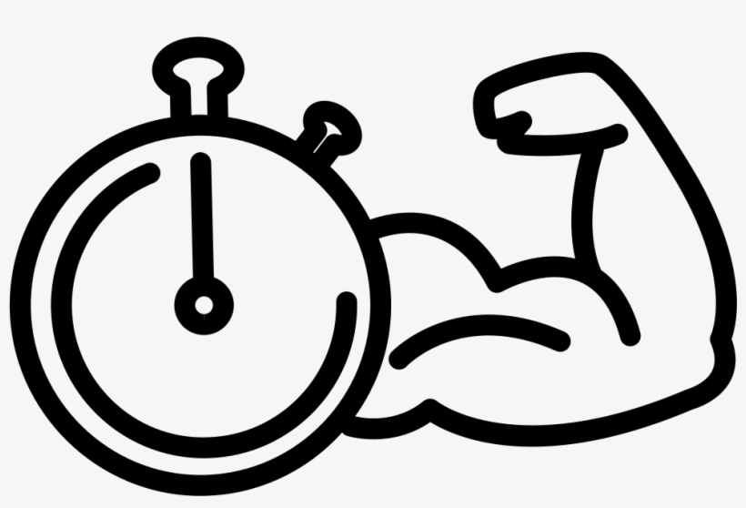 Gymnast Muscular Arm Outline With A Timer Comments - Muscle, transparent png download
