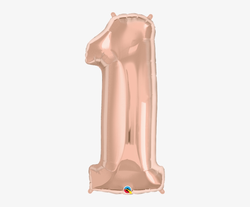 Rose Gold Number 1 Balloon Transparent, transparent png download