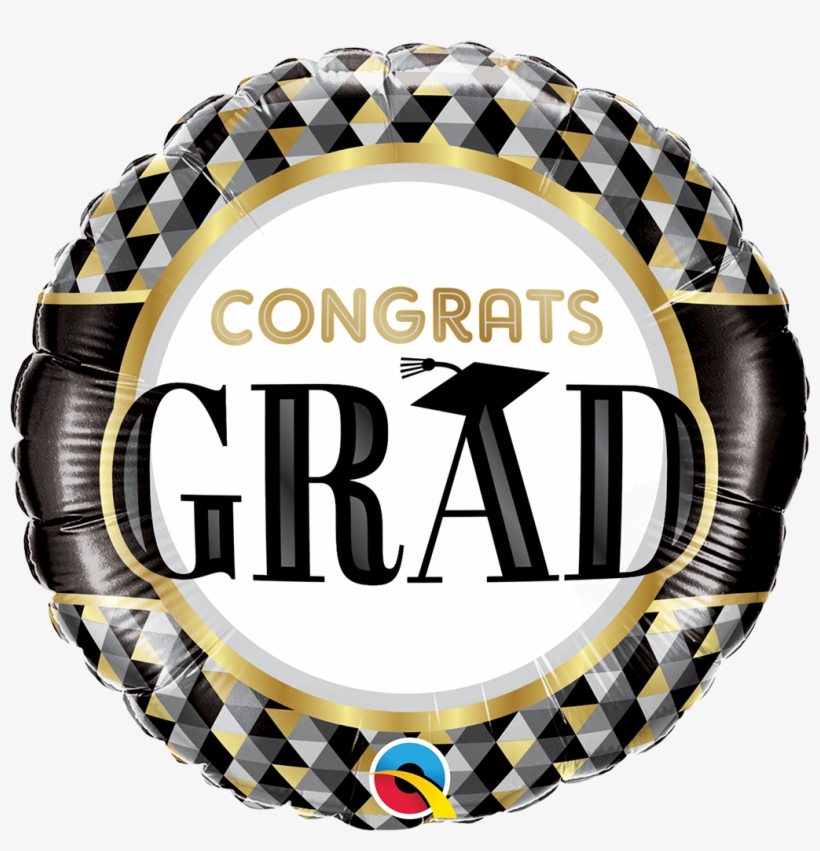 Grad Black & Gold Patterns Mylar Balloon - Balloon, transparent png download