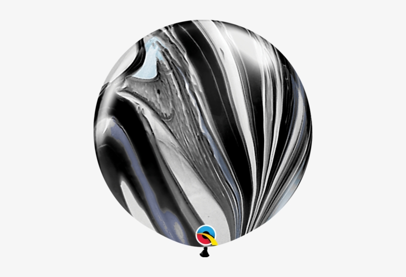 76cm Superagate Latex Balloon Black And White Marble, transparent png download