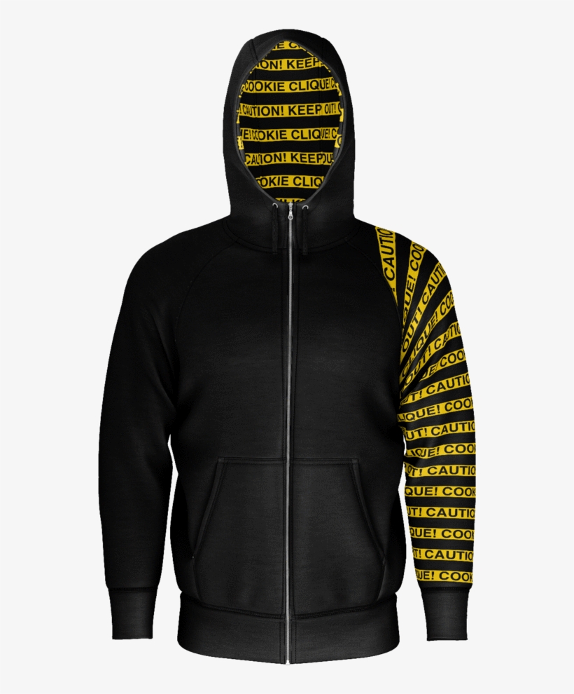 Caution Tape Zip Hoodie - Hoodie, transparent png download