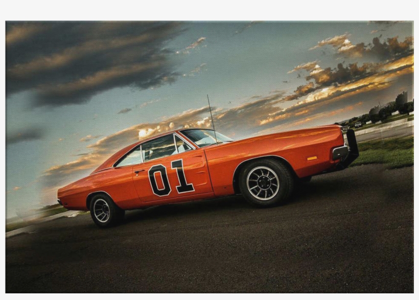 General Lee Canvas Wrap - Classic Car, transparent png download