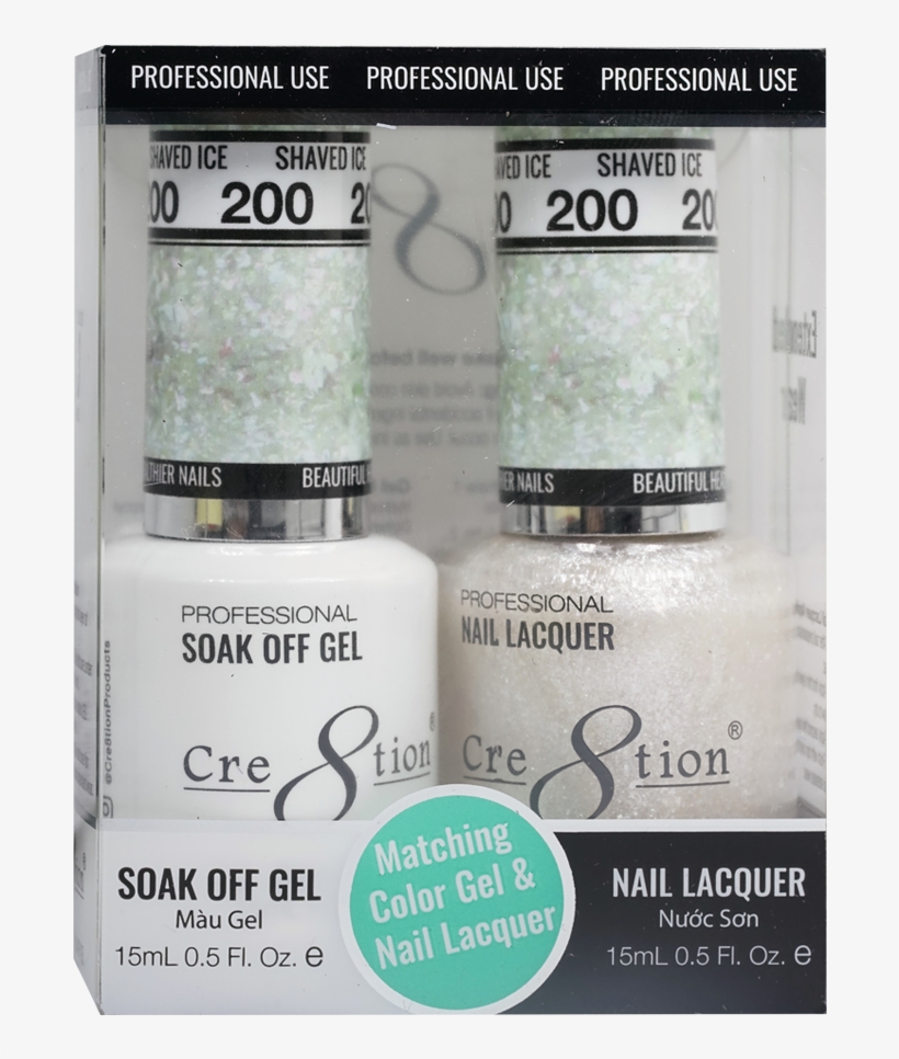 Cre8tion Matching Color Gel & Nail Lacquer 200 Shaved - Color, transparent png download