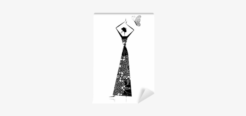 Fashion Girl Silhouette In Wedding Dress For Your Design - Fashion, transparent png download