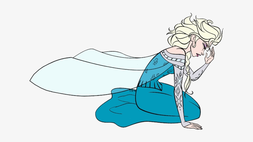 Elsa On Her Knees, - Devastated Clipart, transparent png download