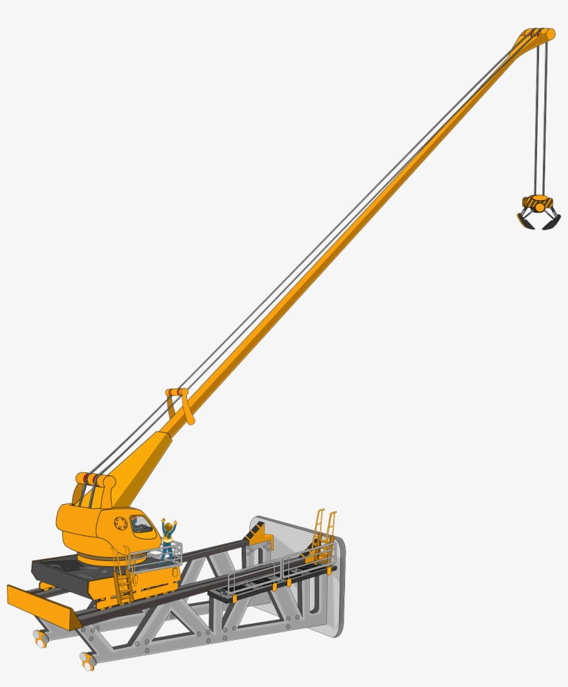 Construction Png Picture - Crane Excavator, transparent png download
