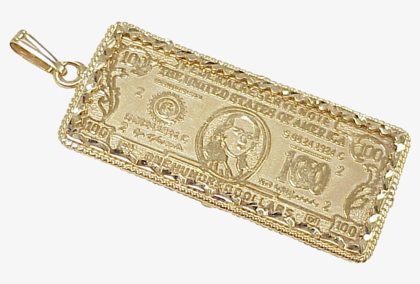 Vintage 14k Gold Large Charm / Pendant ~ $100 Dollar - Pendant, transparent png download