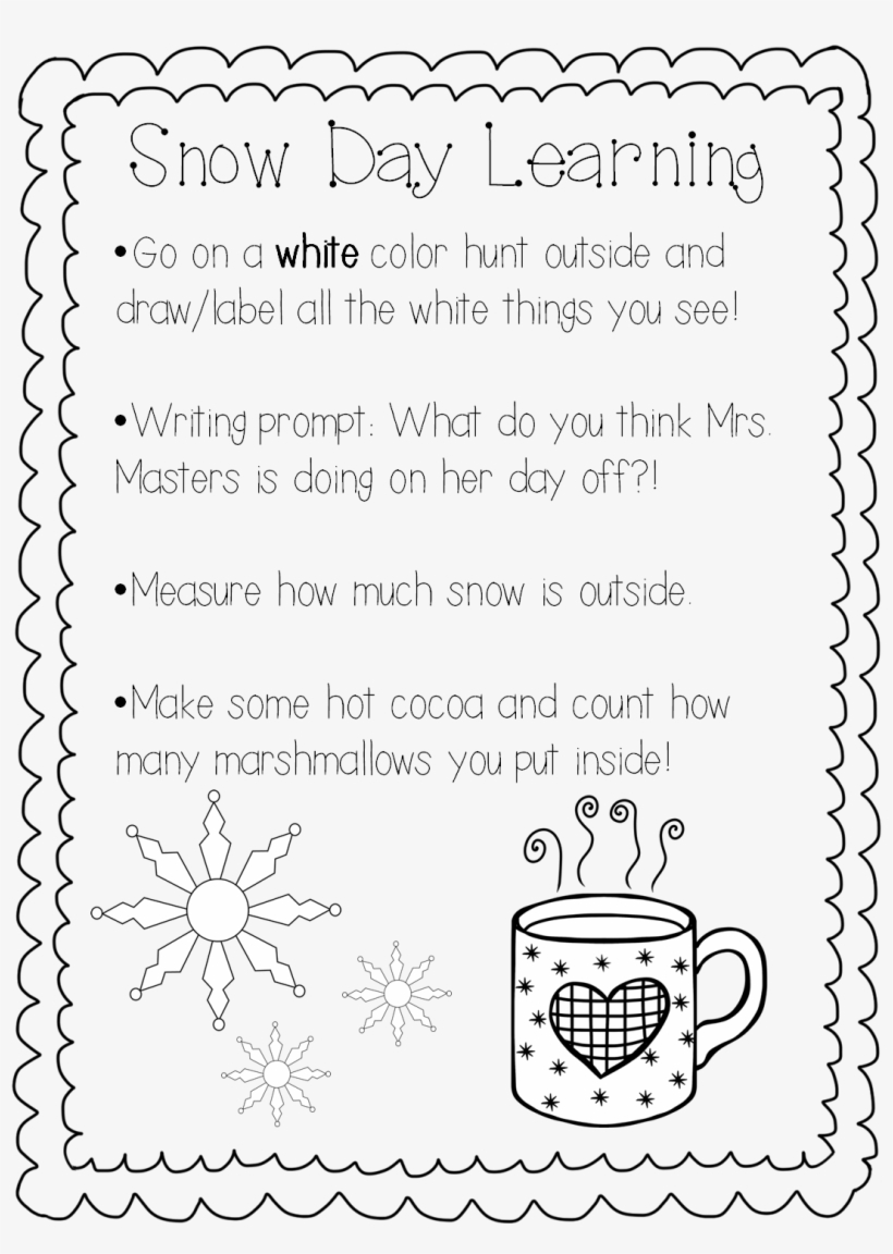 A Bunch Of Tasks Into A Snow Day - Kindergarten Number Of The Day, transparent png download