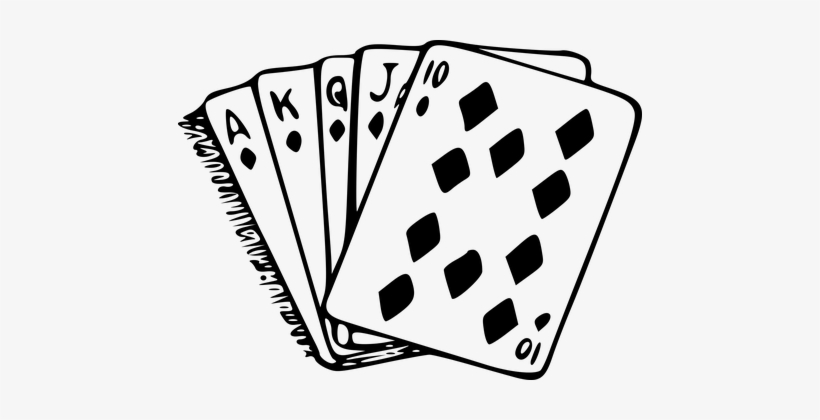 Cards Diamond Diamonds Favorites Icon Poke - Poker Cards Black And White, transparent png download