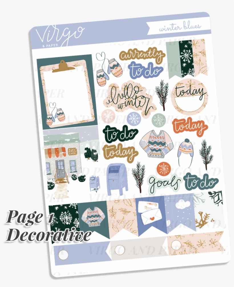 Winter Blues Weekly Planner Sticker Kit - Seasonal Affective Disorder, transparent png download
