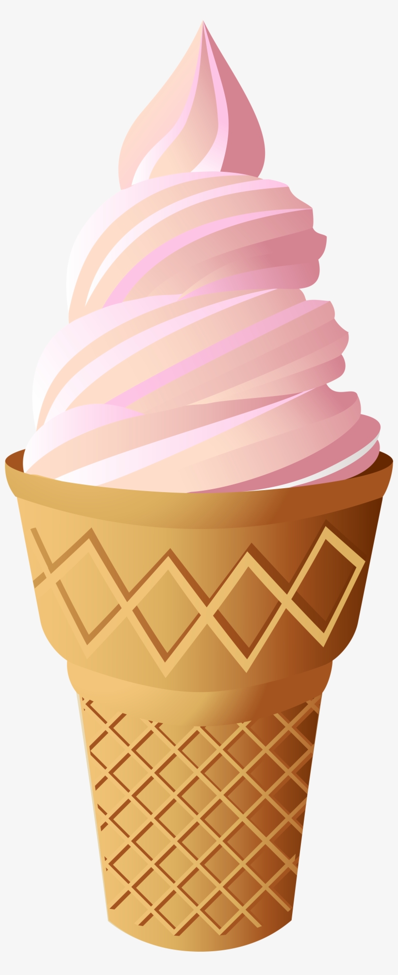 Pink Ice Cream Cone Png Clip Art - Pink Ice Cream Png, transparent png download
