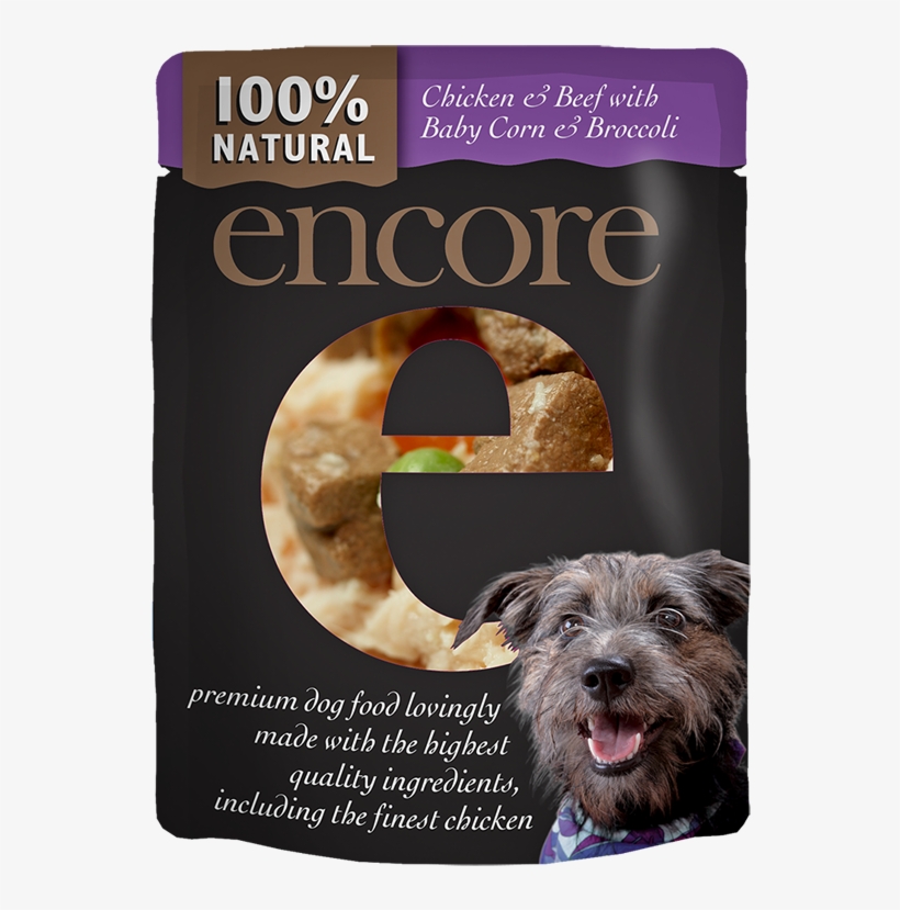 Chicken & Beef, Baby Corn & Broccoli - Encore Chicken & Beef Dog Pouch 150g, transparent png download