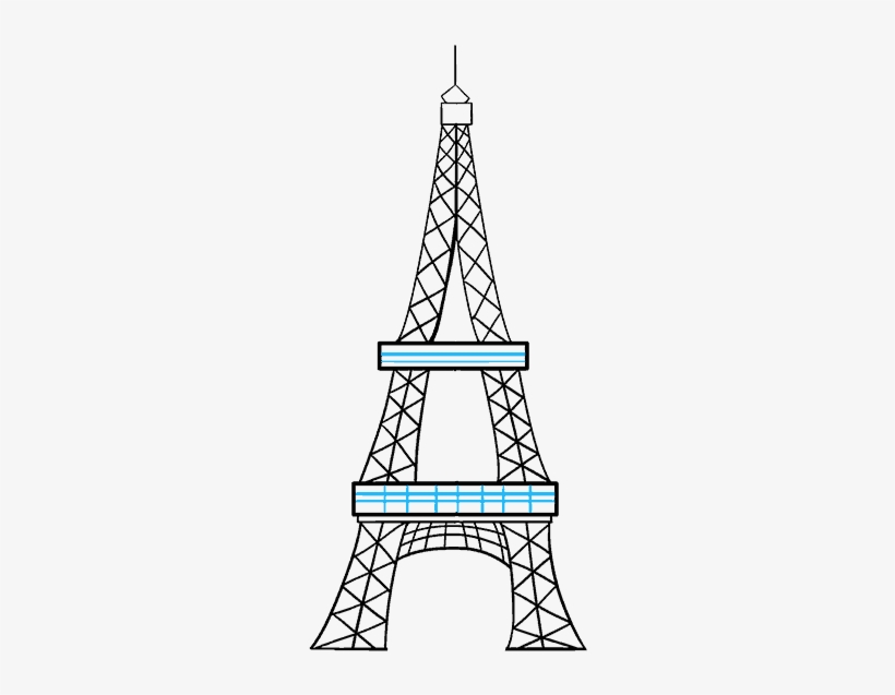 How To Draw Eiffel Tower - Drawing, transparent png download