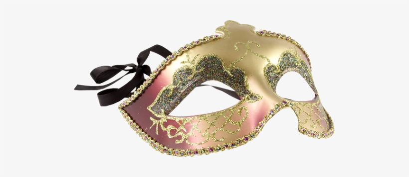 Gold And Pink M Gold And Pink Masquerade Mask Gold - Carnival