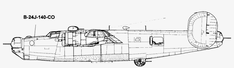 49 Pm 151560 B 24j Front View 11/21/2013 - B 24 Liberator Side View, transparent png download