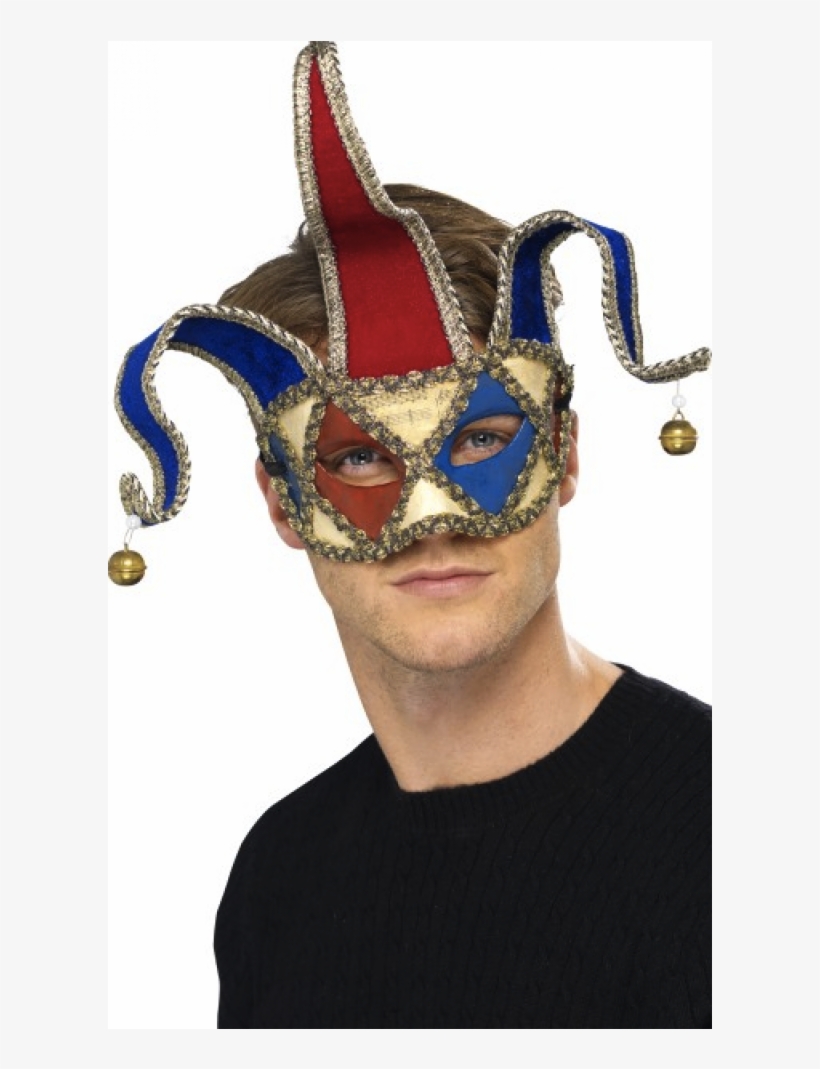 Venetian Musical Jester Mask - Venetian Musical Jester Eyemask Red & Blue Smiffys, transparent png download