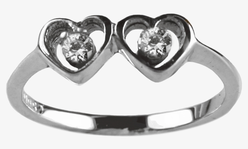 1 Mm Double Heart - Engagement Ring, transparent png download