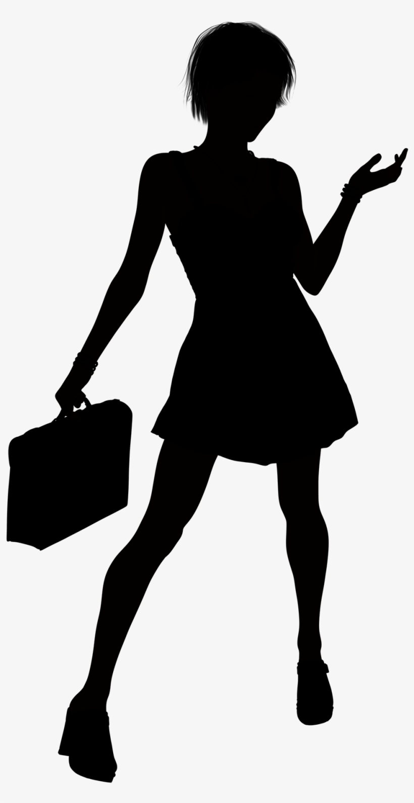 Lit Up January's Prompt - Woman Carrying Purse Silhouette, transparent png download