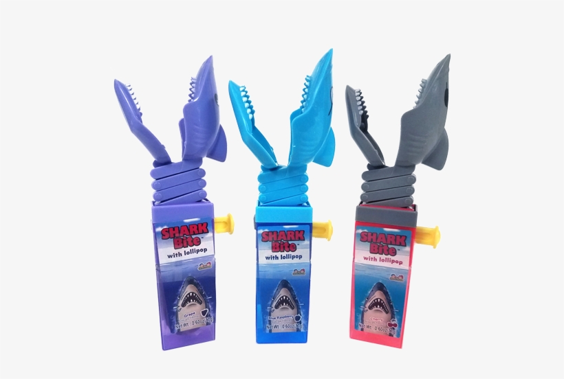 Shark Bite With Lollipop Candy Toy For Fresh Candy - Kidsmania Shark Bite W/lollipop 12ct, transparent png download