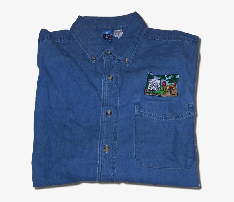 Denim Button Down Work Shirt - Trousers, transparent png download