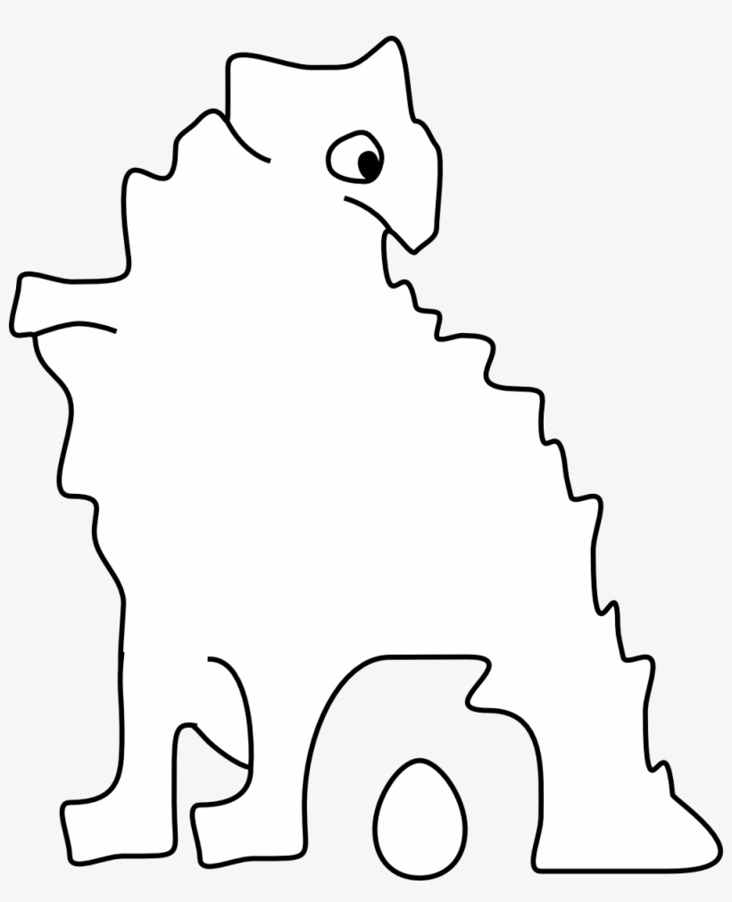 Dinosaur Laid An Egg Black White Easter 999px 72 - Drawing, transparent png download
