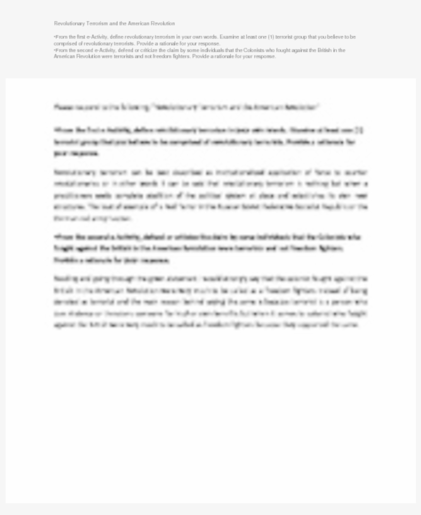 Revolutionary Terrorism And The American Revolutionfrom - Document, transparent png download