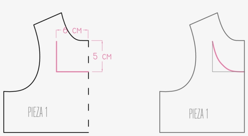 After That, Draw The New Neckline, Being Sure It Ends - Diagram, transparent png download