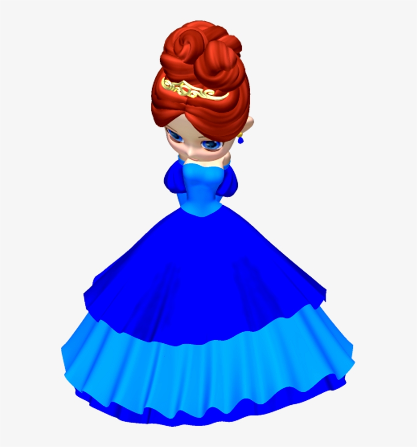 Princess In Blue Poser Png Clipart - Blue Princess Clipart, transparent png download