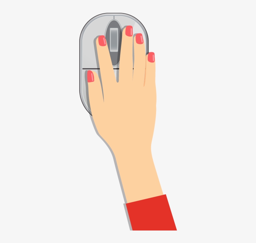 A Close Up Of A Hand Holding A Computer Mouse In A, transparent png download