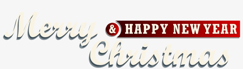 Merry Christmas And New Year Red Text Decor Png Clipart - Christmas Day, transparent png download