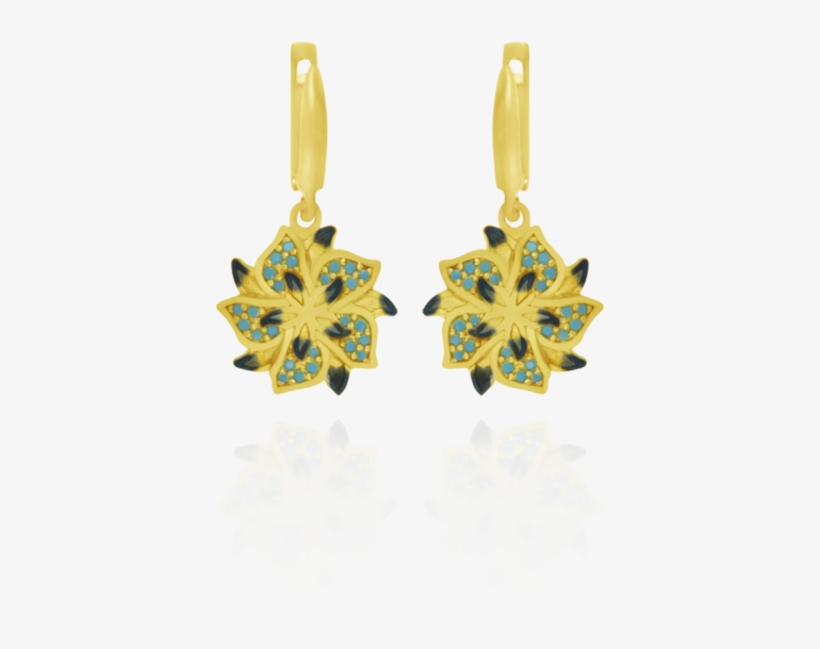 Ember Star Flower With Sparkling Blue Accents Earrings - Karina Ariana Ember Star Flower With Sparkling Blue, transparent png download
