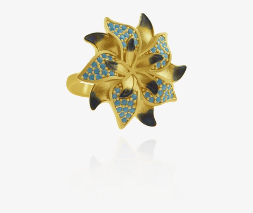 Ember Star Flower With Sparkling Blue Accents Ring - Thun Casa - Dekoform »'vase Mit Blumen Mittel' Höhe:, transparent png download