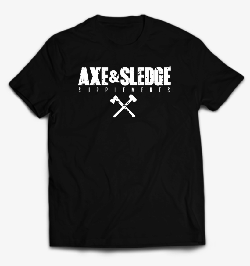 Axe & Sledge Tee // White On Black - Travel For Food T Shirt, transparent png download