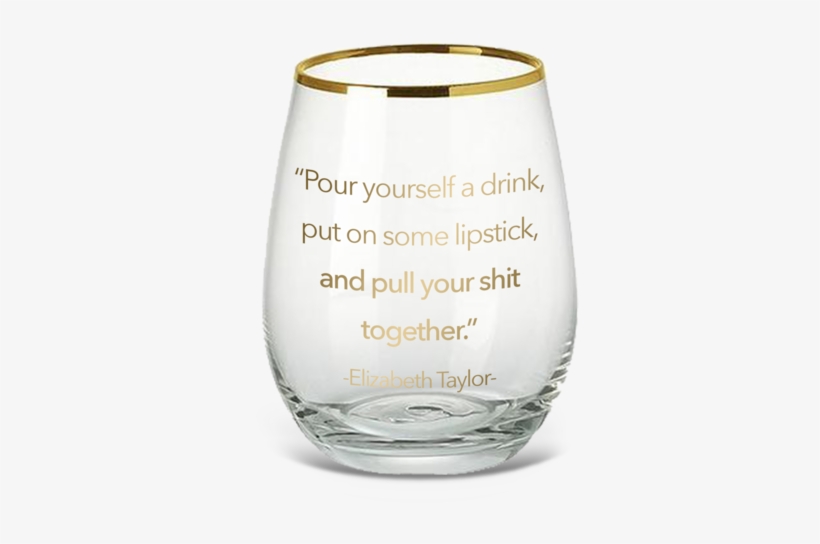 Wine Glass- 15 Oz - Pour Yourself A Drink Put On Some Lipstick And Pull, transparent png download