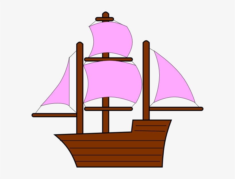 Nautical Sailing Clipart, Sail Boat, An - Pink Pirate Ship Clipart, transparent png download