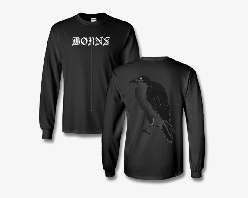 Crow Long Sleeve T-shirt - Black Long Sleeve Tour Shirt, transparent png download